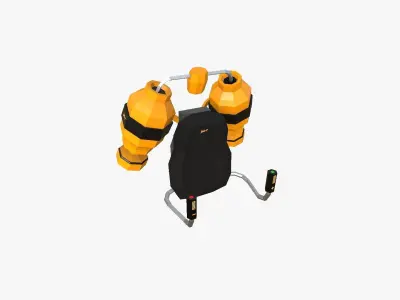 Jetpack Low Poly F01 - SciFi Character Design Low-poly 3D model