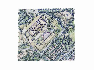 Baths of Caracalla Low-poly 3D model