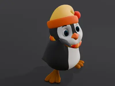 Animated Penguin 3D Model  Low-poly 3D model