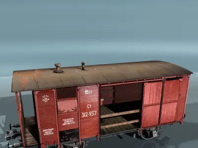 Covered Boxcars NTV Low-poly 3D model
