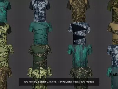 100 Military Soldier Clothing T-shirt Mega Pack