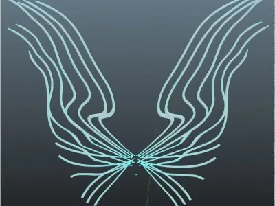 Realistic Angel Wings Rigged and animated Free low-poly 3D model