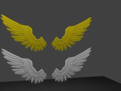 ANGEL WING low poly or Medium poly Low-poly 3D model