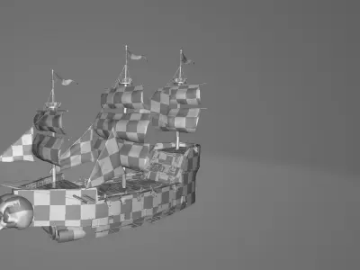 Pirate Ship 11 Low-poly 3D model