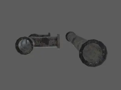 Pipe model metal Low-poly 3D model