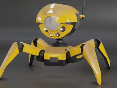 Spider Drone Low-poly 3D model purchase