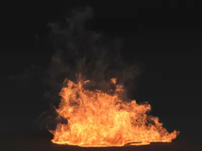 Intense Bonfire Flame VDB Animated for Blender 3D model