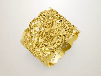 scrollwork bangle 3D print model