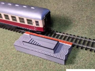 Single Edge Platform Underpass1 1-87 FDM color 3D print model