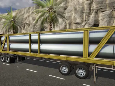 Semi Truck Trailer 02 - Tubes 3D model