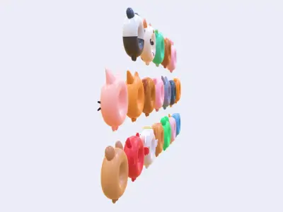 Lifebuoy animal Pack 01 Low-poly 3D model
