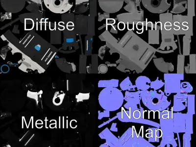 Cordless Angle Grinder D Model Pack for Industrial and Constr... Low-poly 3D model
