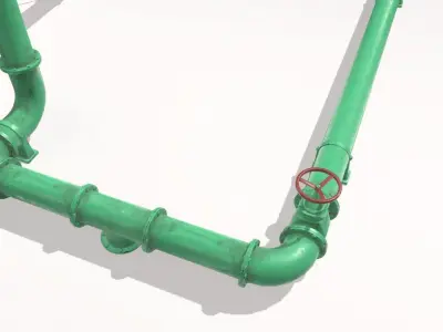 Modular pipes pack 3 Low-poly 3D model