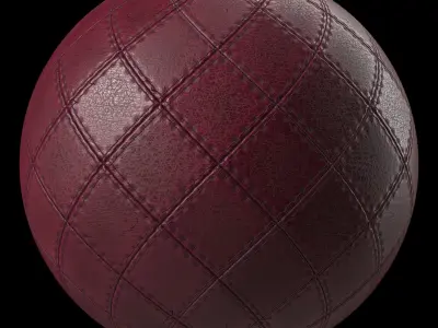 Leather Materials 1- Stitched leather - Pbr 4k Seamless Low-poly 3D model