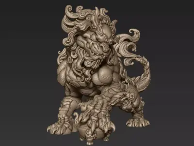 Mythical Guardian Lion 3D model