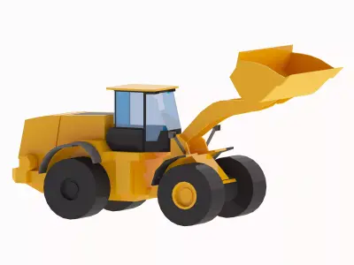 Loader Construction M890 Simplified Low-poly 3D model