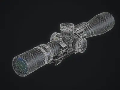 Sniper Scope Nightforce NXS 3 5x15x56 Low-poly 3D model