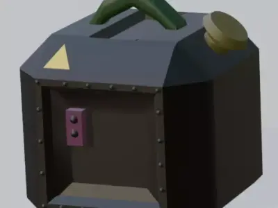 Low Poly Fuel Barrel Industrial Oil Drum Game Ready 3D Model Low-poly 3D model