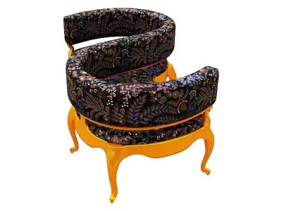 Antique courting chair Low-poly 3D model buy