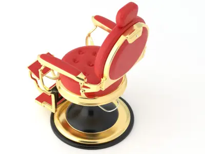 Alesso Professional Barber Chair red 3D model
