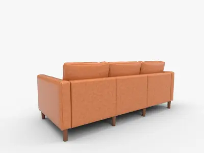 ACMEASE Faux Leather Three Seater Sofa   3D model
