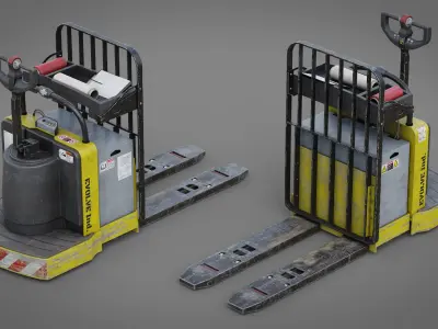 Rigged Pallet Truck Realtime 3D model