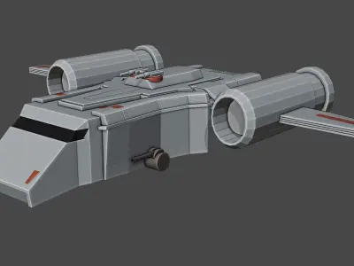 Warplane star wars spaceship Low-poly 3D model