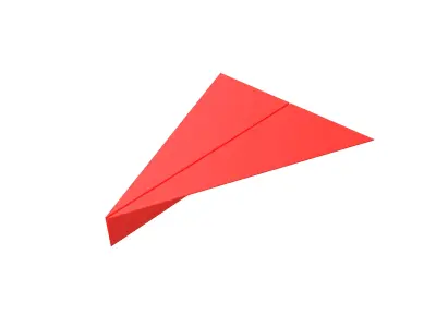 Paper Plane v4 006 Low-poly 3D model