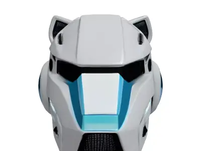 Futuristic SciFi Cat Eared Helmet 3D model