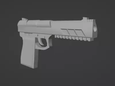 Lowpoly Desert Eagle 3d model Low-poly 3D model