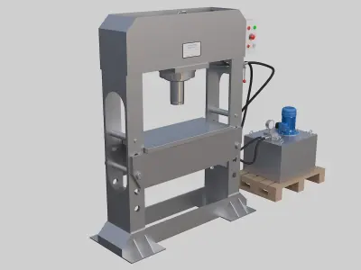 100 ton hydraulic press 3D model