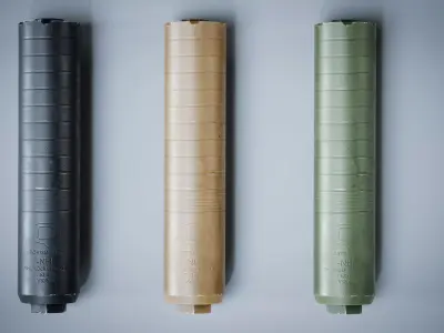 Supressor Q THUNDER CHICKEN 762 Silencer Low-poly 3D model