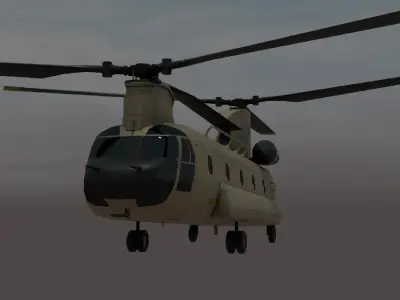 Chinhook helicopter Free low-poly 3D model