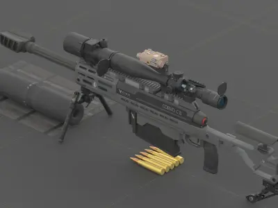 Victrix Corvo CS  - The most compact 50Bmg Rifle Low-poly 3D model
