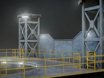 Platform for Games Low-poly 3D model