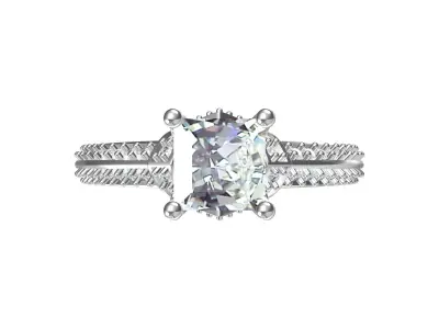 Princess Art Deco Ring 3D print model 6
