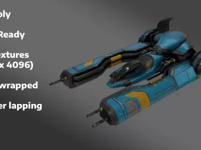 Sci-Fi Fighter Jet  - Game Ready  Low-poly 3D model