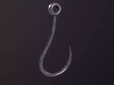 Fishing Hook 3D Model   Low-poly 3D model