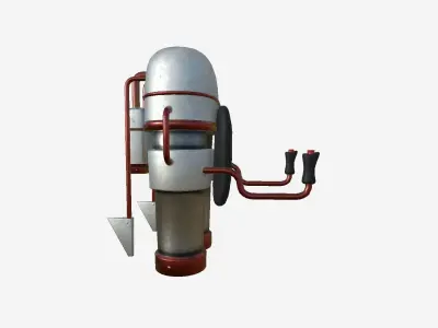 Jetpack C07 Red Steel - SciFi Character Design Free low-poly 3D model