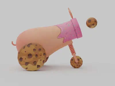 Cute Cannons Low-poly 3D model