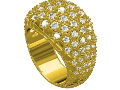 Antique Vintage Style Dome Ring 3D print model