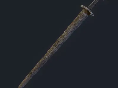 Viking Sword Inlaid Low-poly 3D model