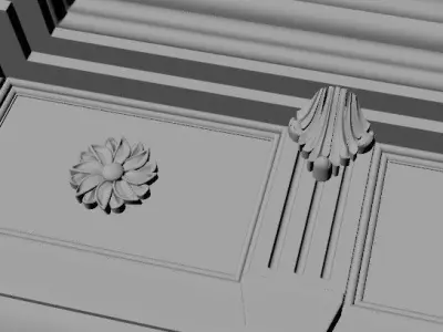 fireplace gold 3D model