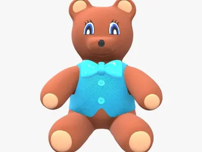 Teddy Bear Toy Brown Stuffed 3D model