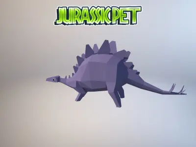 Stegosaurus jurassic pet Low-poly 3D model