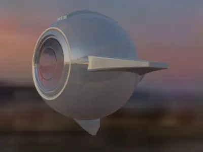 Sci fi orb Low-poly 3D model