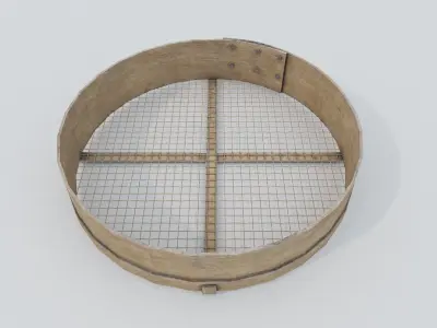 Wooden Sieve PBR  Low-poly 3D model