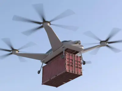Realistic Heavy Cargo Drone Low-poly 3D model