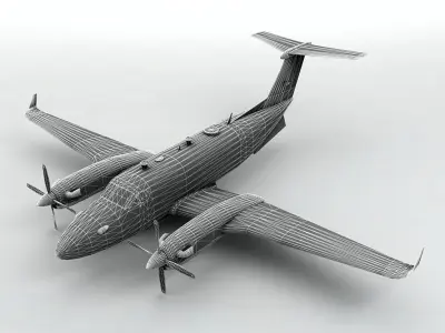  MC-12W Liberty Aircraft Low-poly 3D model