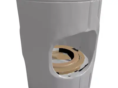 Damaged Hydraulic Piston 3D Model 3D model